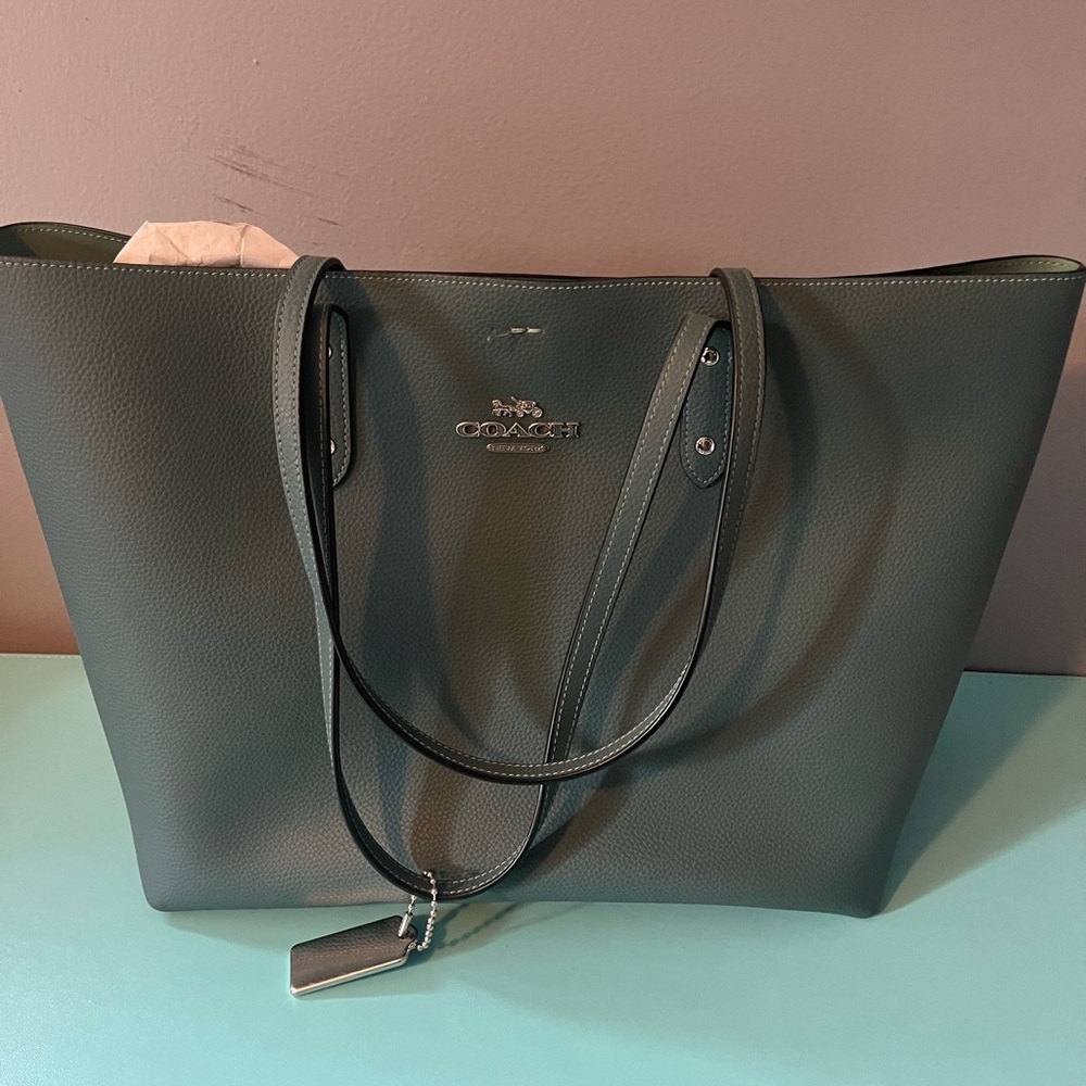 Teal Coach Tote Bag